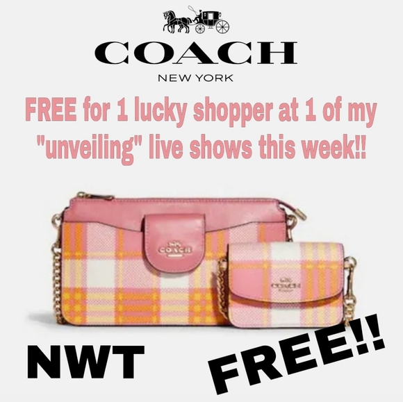 FREE GIVAWAY!! NWT Poppy 2pc set Rare htf Crossbody With Garden Plaid. - Picture 2 of 10